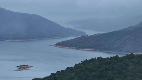 海南大广坝水库航拍