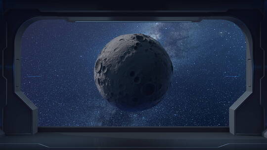 太空中的宇宙飞船视角 3D渲染视频素材模板下载