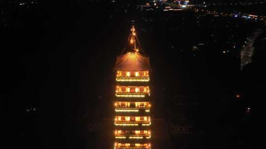 扬州大明寺栖灵塔灯光夜景