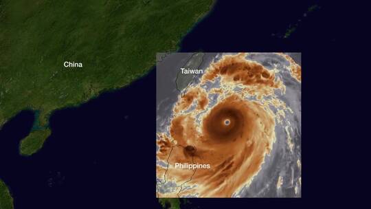 气旋向中国移动的气象图视频素材模板下载