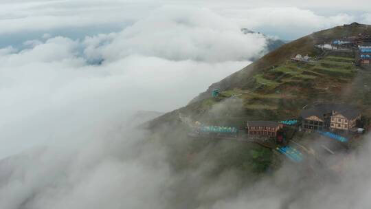 武功山高山草甸云海风光4K航拍