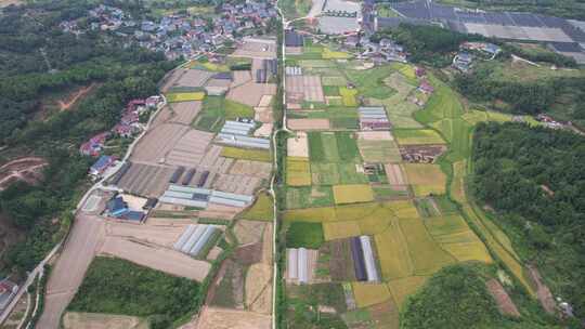 山川丘陵农田农业种植美丽乡村航拍