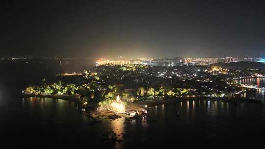 福建厦门鼓浪屿夜景航拍