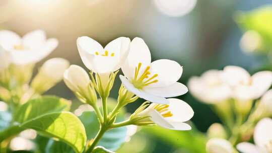 白色茉莉花茶花清新自然
