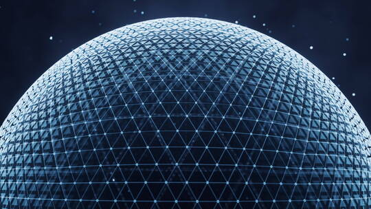蓝色数字科技球体3D渲染