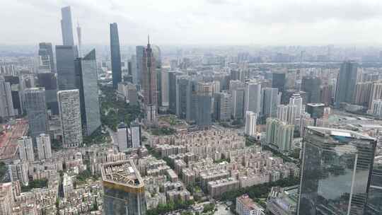 广州天河区城市建筑航拍