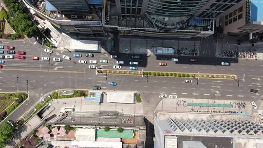 俯拍城市拥堵交通贵阳交通视频素材模板下载