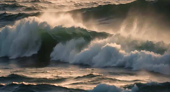 大海海浪阳光海洋浪花海水大气震撼开场片头