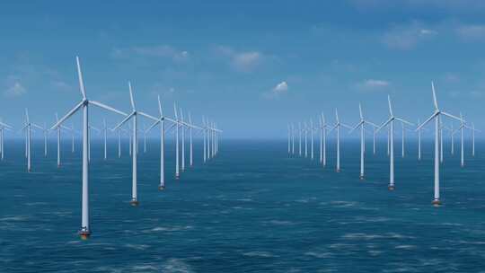 海上风电 新能源 风力发电视频素材模板下载