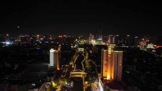 4K航拍昆山城市夜景风光