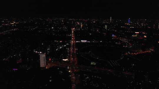 航拍 天津 夜晚 夜景 地标