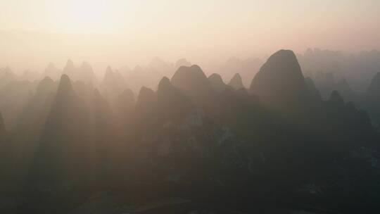 广西桂林阳朔下龙桂林山水航拍