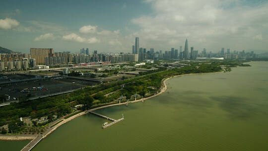 深圳城市滨水风光航拍