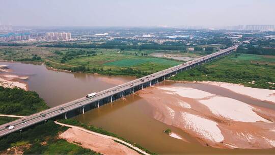 包茂高速渭河大桥航拍