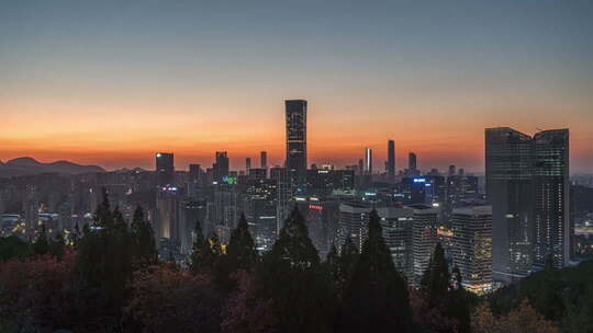 8k延时山东济南汉峪金谷夜景