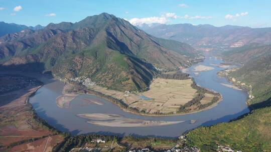 香格里拉，长江第一湾，河流，高原，高山