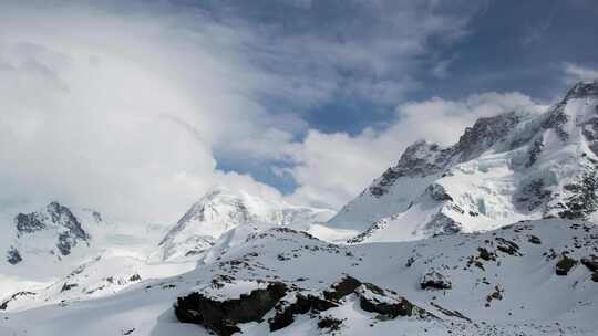 4k高清唯美大气雪山延迟拍摄视频