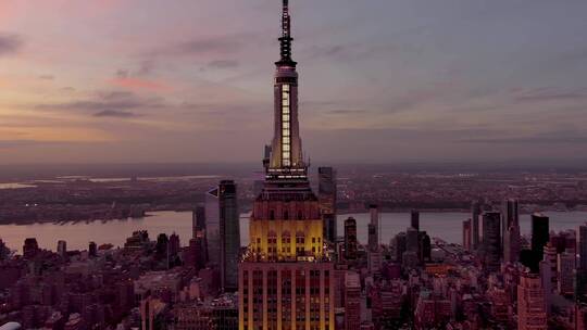 城市航拍纽约帝国大厦摩天大楼城市建筑