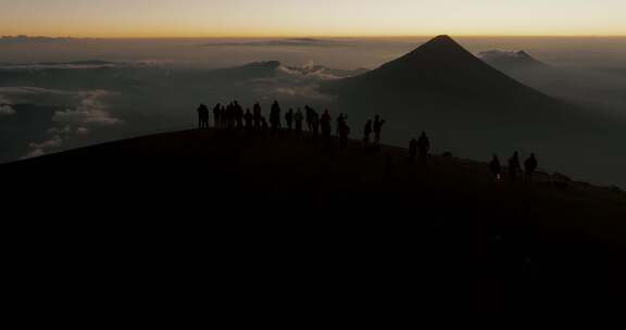 火山，危地马拉，徒步旅行，人