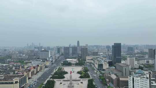 南昌市八一广场航拍八一南昌起义纪念塔建筑