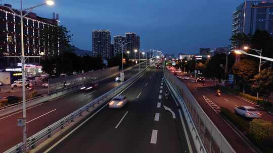 夜景立交桥车流延时摄影