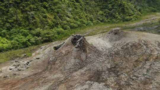 火山锥，岩石，热带，植被