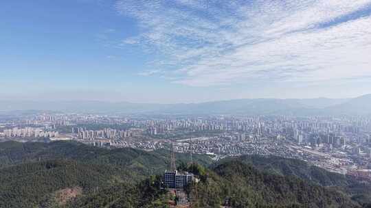 航拍湖南怀化城市大景