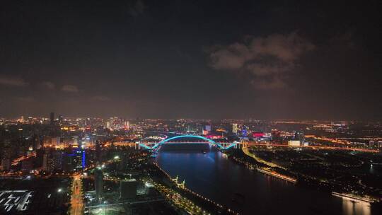 黄浦江卢浦大桥夜景