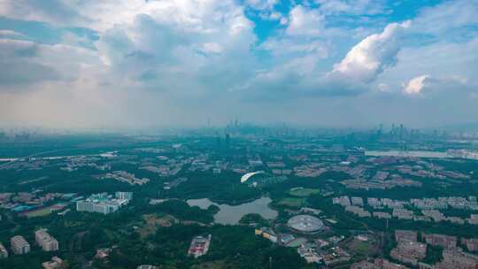 广州城市全景航拍延时4K