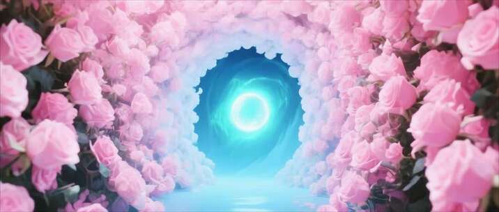 梦幻花径通道-粒子与光影效果