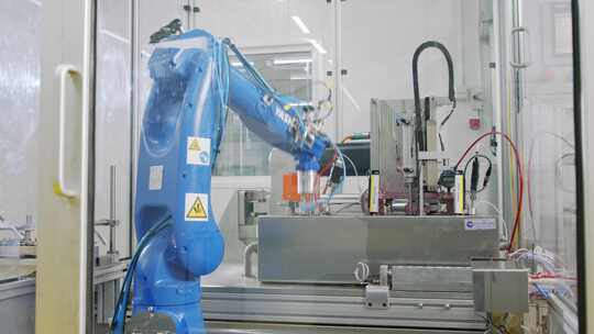 制造工厂的机械臂生产线视频素材模板下载