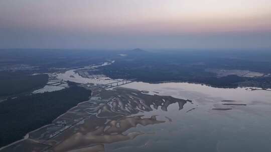 海南光村海滩傍晚航拍