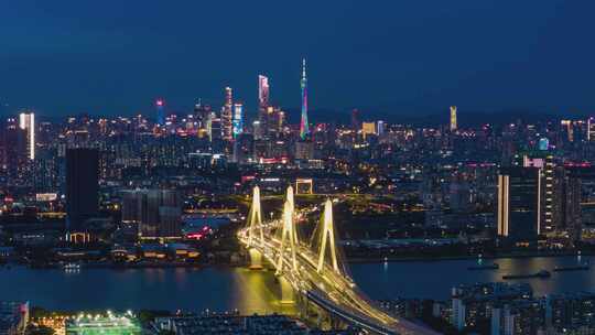 广州夜景 洛溪大桥夜景延时