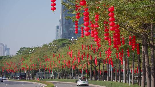 城市新年春节装饰节日气氛