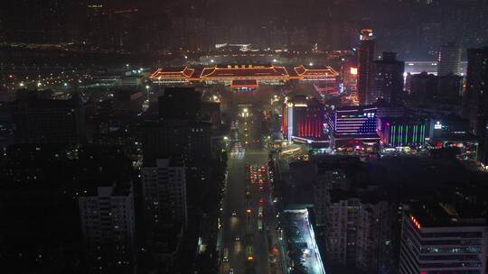 航拍珠海城市夜晚视频素材模板下载