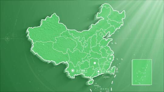 简洁中国绿色地图