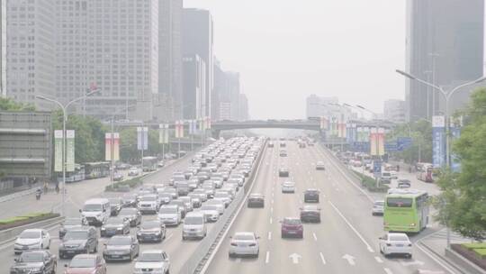 北京马路车流城市街景视频素材模板下载