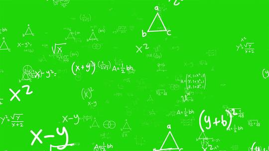 数学公式飞来屏幕绿布绿幕素材