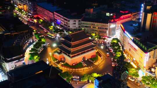 4K宜宾城市地标建筑大观楼夜景摄影