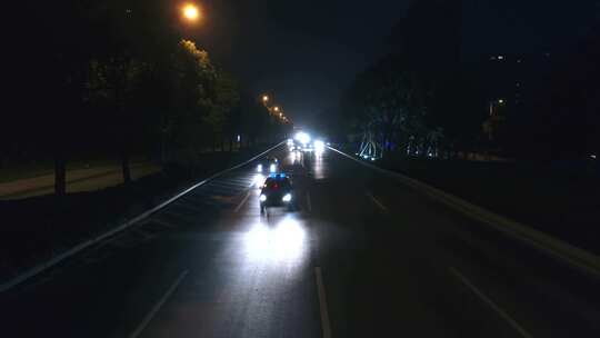 城市交通夜景车流不息