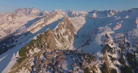 Morzine，雪，山，树