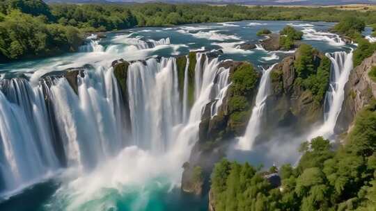 壮观瀑布自然风光全景