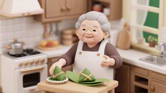 端午节3D卡通动画 粽子龙舟习俗