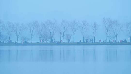 杭州雾西湖江南风景