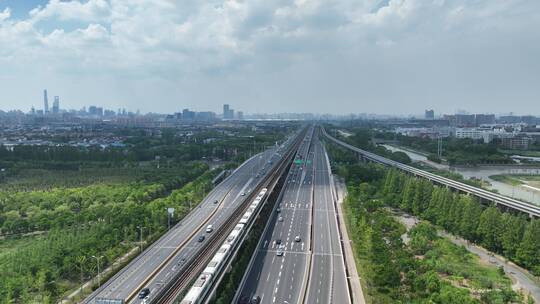 上海16号线航拍空镜视频素材模板下载