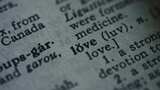 在字典里翻页找到爱这个词的特写镜头高清在线视频素材下载
