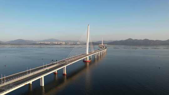 深圳湾大桥日落晚霞