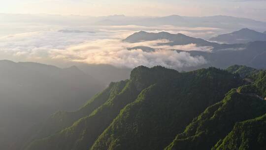 4k航拍山村夕阳