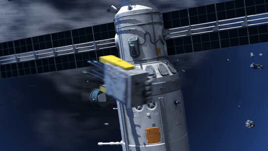 太空人造卫星宇宙空间站视频素材模板下载