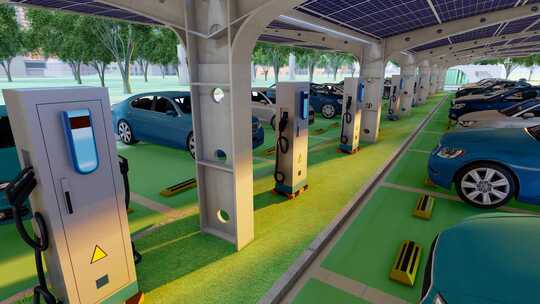 新能源电动车充电桩三维动画